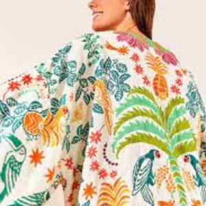 FARM RIO Fruits Scarves Queen Linen Blend Topper Kimono In Fruits Queen Kimono